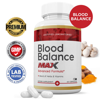 Justified Laboratories (3 Pack Blood Balance Max 1295MG Formula Supplement Pills Justified LaboratoriesBuy Supplements Australia