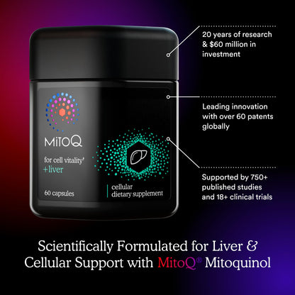 MitoQ +Liver – Advanced Liver Supplement with Highly Bioavailable Milk Thistle, Choline, Selenium Mitoquinol – Supports Metabolism, Body’s Natural Detoxification & Liver Health – 60 Capsules MitoQBuy Supplements Australia
