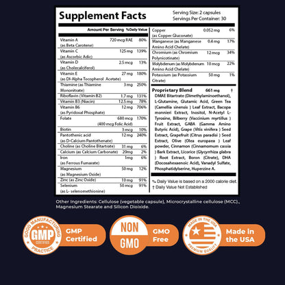Nature’s NutriWave Memory Lift Capsules – Natural Daily Supplement with Vitamins A, C, D, E, B-Complex, Biotin & Choline – Made in USA, GMP-Certified, Non-GMO, Vegetarian – 60 Caps, 1 Month Supply Nature’s NutriWaveBuy Supplements Australia