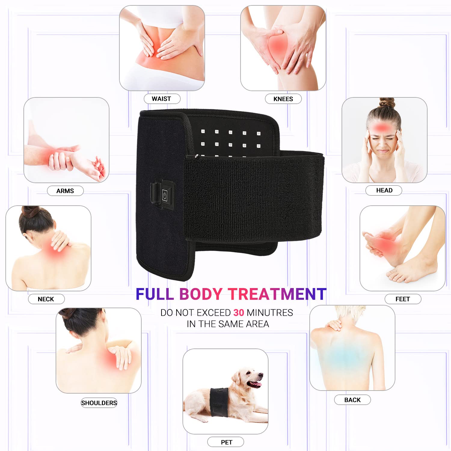 LPSAFP Red Light Therapy Belt for Body, Wearable Device with Blue, red and Near Infrared Light LPSAFPBuy Supplements Australia