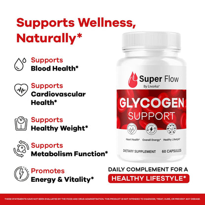 (2 Pack) Super Flow Glycogen Capsules - Official SuperFlow Advanced Glycogen Support Pills - Maximum Strength, Natural Formula Vitamins for Overall Health & Wellness Reviews, 120 Capsules for 2 Months LIVORKABuy Supplements Australia