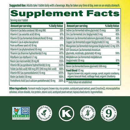 MegaFood One Daily Iron Free Multivitamin - Multivitamin for Women and Men - with Real Food - Immune Support Supplement - Bone Health - Energy Metabolism - Vegetarian; Non-GMO; No Iron - 60 Tablets MegaFoodBuy Supplements Australia
