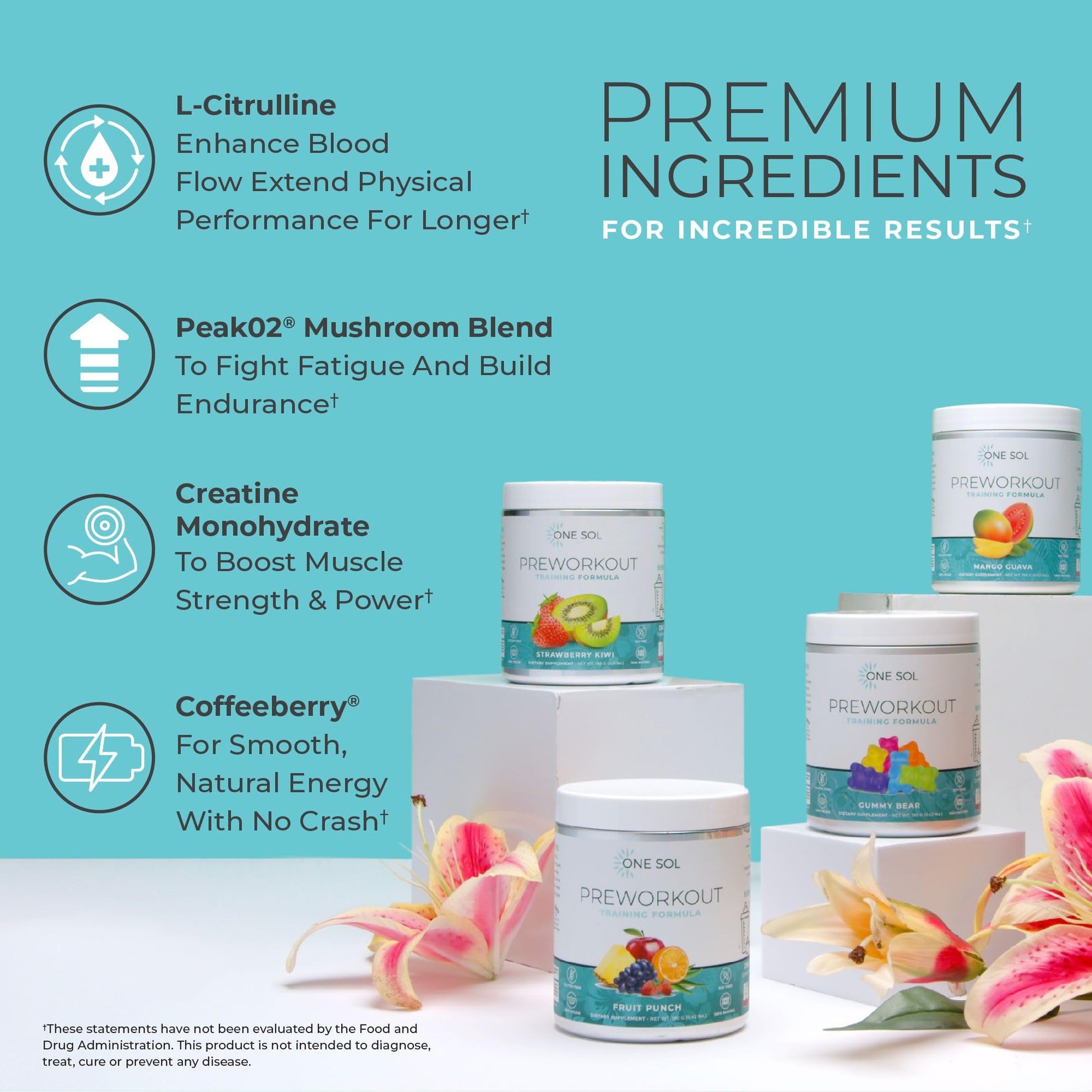 One Sol Pre-Workout for Women, Enhanced Pump & Focus, No Jitters Or Crash, Natural One SolBuy Supplements Australia