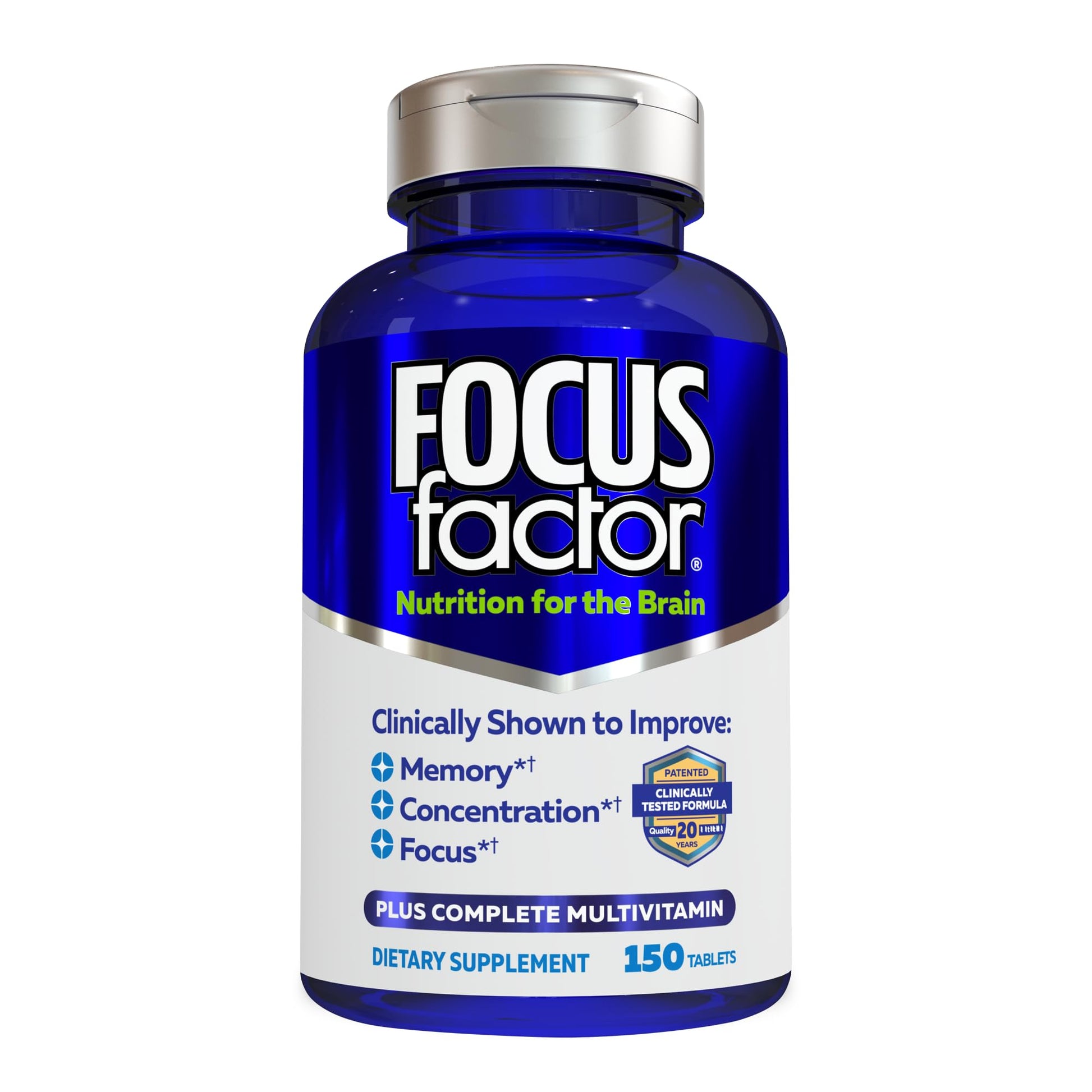Focus Factor Nutrition for The Brain Improved Memory & Concentration Brain Supplement, 150 Count, 1 Pack (10407) Focus FactorBuy Supplements Australia