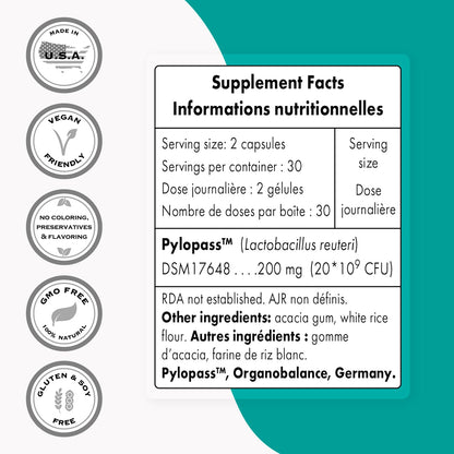 Supersmart - H. Pylori Fight Natural Treatment 20 Billion CFU per Day (Probiotic Lactobac SupersmartBuy Supplements Australia
