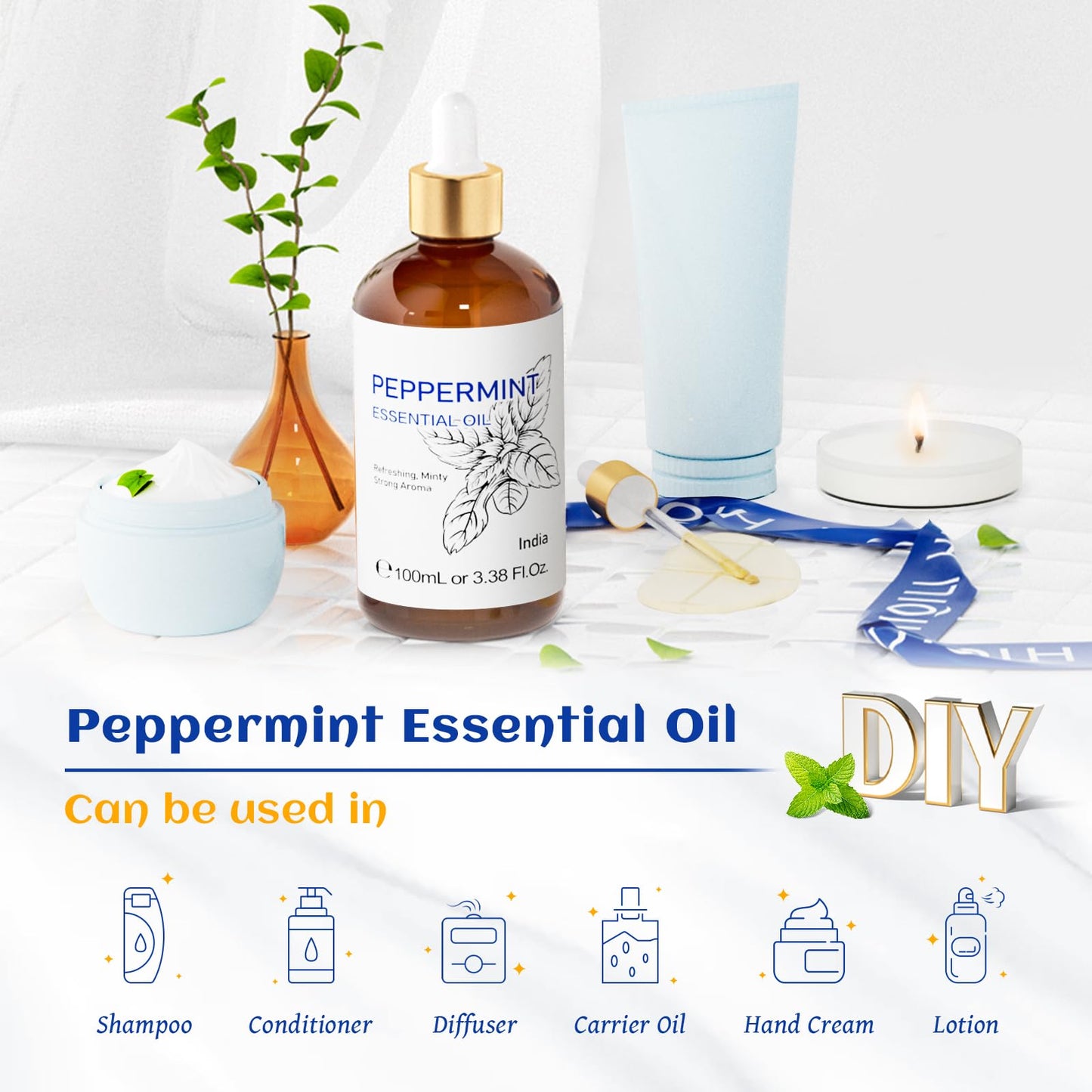 HIQILI Peppermint Essential Oil, 100% Pure Natural for Diffuser, Hair, Massage, Add to Spray HIQILIBuy Supplements Australia
