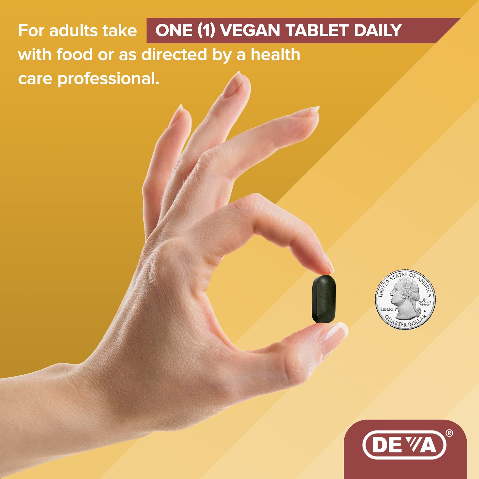 DEVA Vegan Multivitamin & Mineral Supplement with Iron 2-Pack, Spirulina, Chlorella, Ashwagandha, Broccoli & More, 90 Coated Tablets Each DEVABuy Supplements Australia
