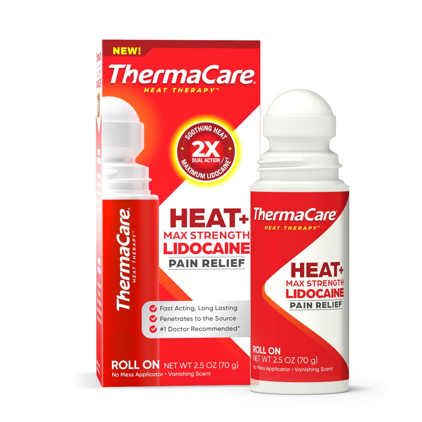 ThermaCare Heat + Max Strength 4% Lidocaine Roll-On - Dual Action Pain Relief with Patented Heatwave Technology - Targeted No-Mess Relief for Back, Neck, Muscles, & Joints ThermaCareBuy Supplements Australia