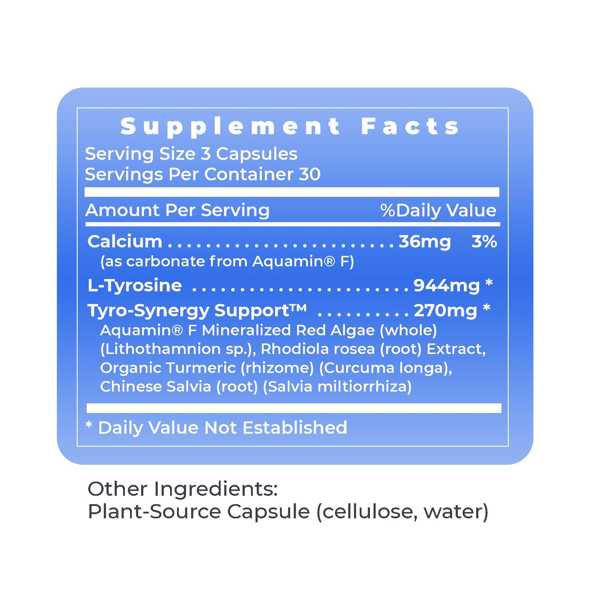 Premier Research Labs Tyrosine Matrix - L Tyrosine Supplement, L-tyrosine 944mg Capsules for Adults, Amino Acid Pills with Red Algae & Rhodiola Rosea - 90 Vegetarian Capsules Premier Research LabsBuy Supplements Australia