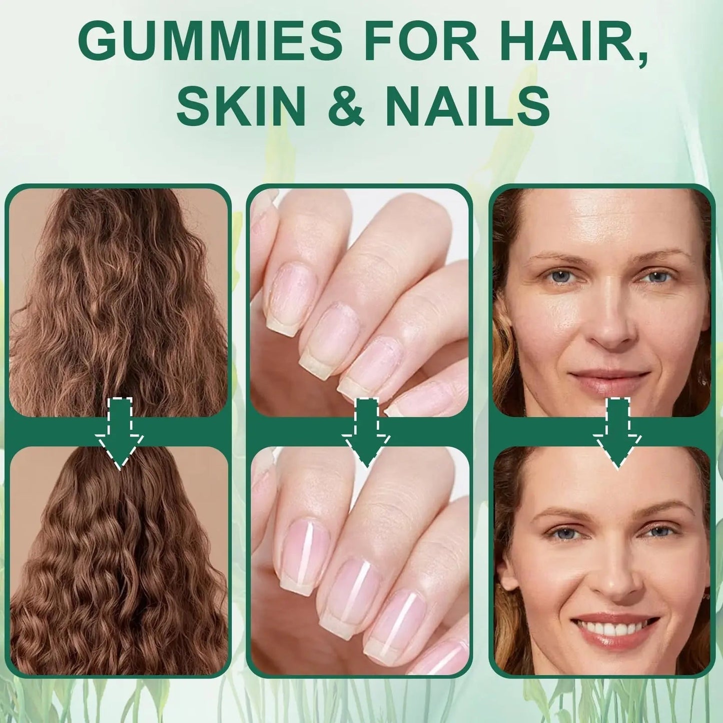 YATIME Hair Loss Gummies,Sea Moss Gummies with Vitamin C, Vitamin E, Aloe Vera, Pearl Powder Support Faster Hair Growth YATIME