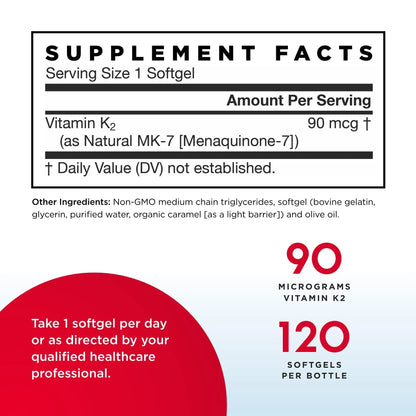 Jarrow Formulas MK-7 90 mcg - 120 Softgels, Pack of 2 - Superior Vitamin K Product for Building Strong Bones Jarrow FormulasBuy Supplements Australia