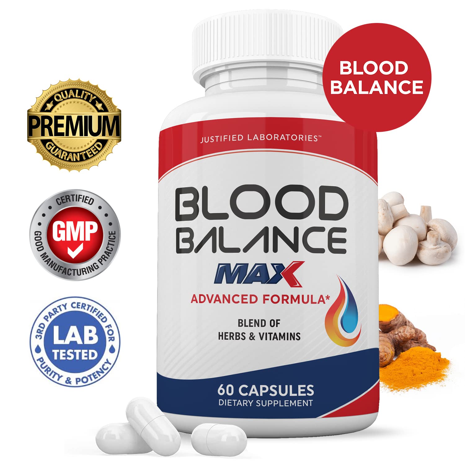Justified Laboratories (2 Pack Blood Balance Max 1295MG Formula Supplement Pills Justified LaboratoriesBuy Supplements Australia