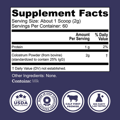 Colostrum Powder – USA Sourced Bovine Colostrum for Humans for Immune Support, Gut Health, Muscle Recovery - Single Ingredient, No Additives, Grass Fed, Non-GMO Colostrum Supplement for Women and Men Left Coast PerformanceBuy Supplements Australia