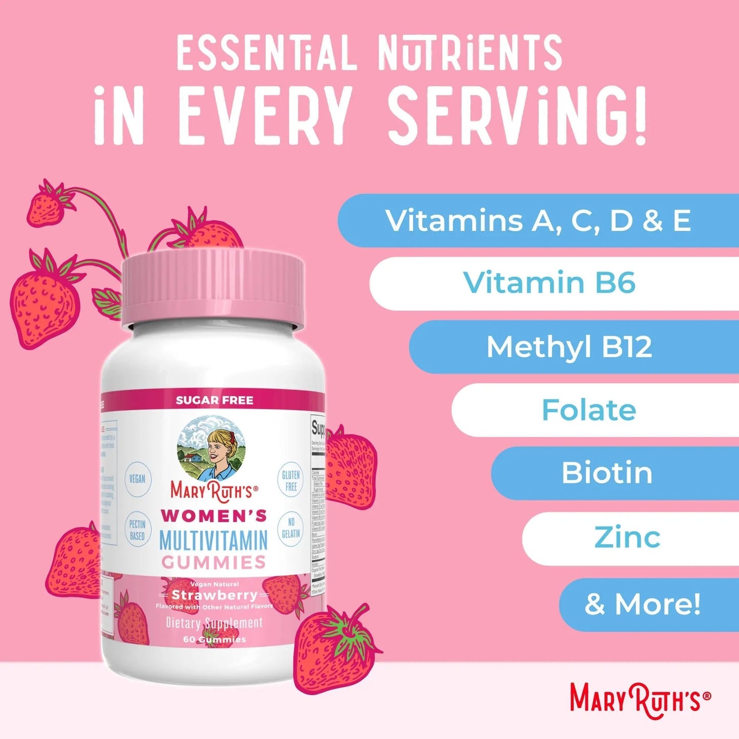 MaryRuth's Multivitamin Gummies for Women (Strawberry) & Liquid Nighttime Multimineral (Pineapple) | Clean Label Project Verified MARYRUTH'S