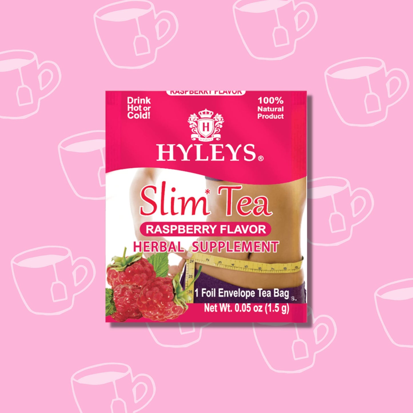 Hyleys Slim Tea Raspberry Flavor - Weight Loss Herbal Supplement Cleanse and Detox HYLEYSBuy Supplements Australia