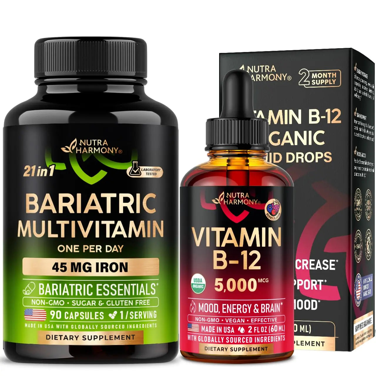 Bariatric Multivitamin Capsules & Organic Vitamin B12 Drops NUTRAHARMONYBuy Supplements Australia