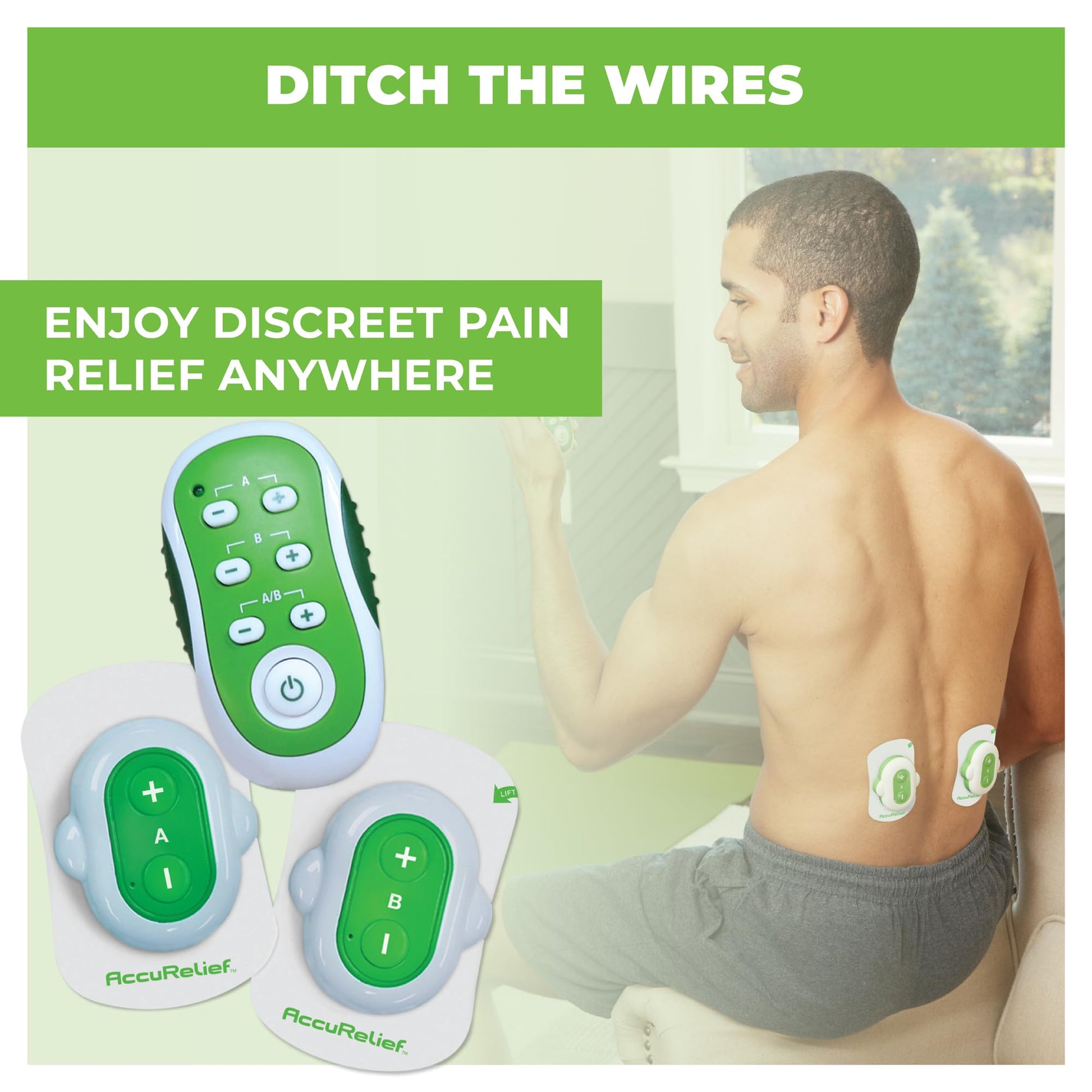 AccuRelief Wireless TENS Unit with Remote Control, TENS Pain Relief Device and Muscle Stimulator, for Back Pain, Neck Pain, Arm and Leg Pain AccuReliefBuy Supplements Australia