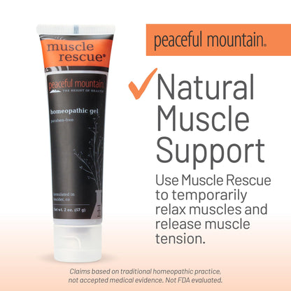 Peaceful Mountain Muscle Rescue Homeopathic Gel - for Muscle discomfort with Arnica and Comfrey - 2oz Peaceful MountainBuy Supplements Australia