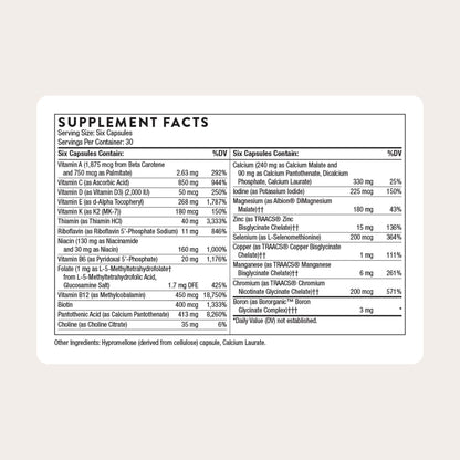 THORNE - Women's Multi 50+ - Comprehensive Daily Multivitamin with Vitamins A, B6, B12, C, D, E, K, Zinc & More THORNEBuy Supplements Australia
