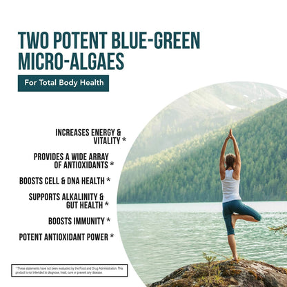 Organic Spirulina & Chlorella Tablets – 4 Organic Certifications, Raw, Non-Irradiated – 50/50 Blue Green Algae Blend – Antioxidant Content Equal to 5 Servings of Vegetables (120 Tablets) Triquetra HealthBuy Supplements Australia