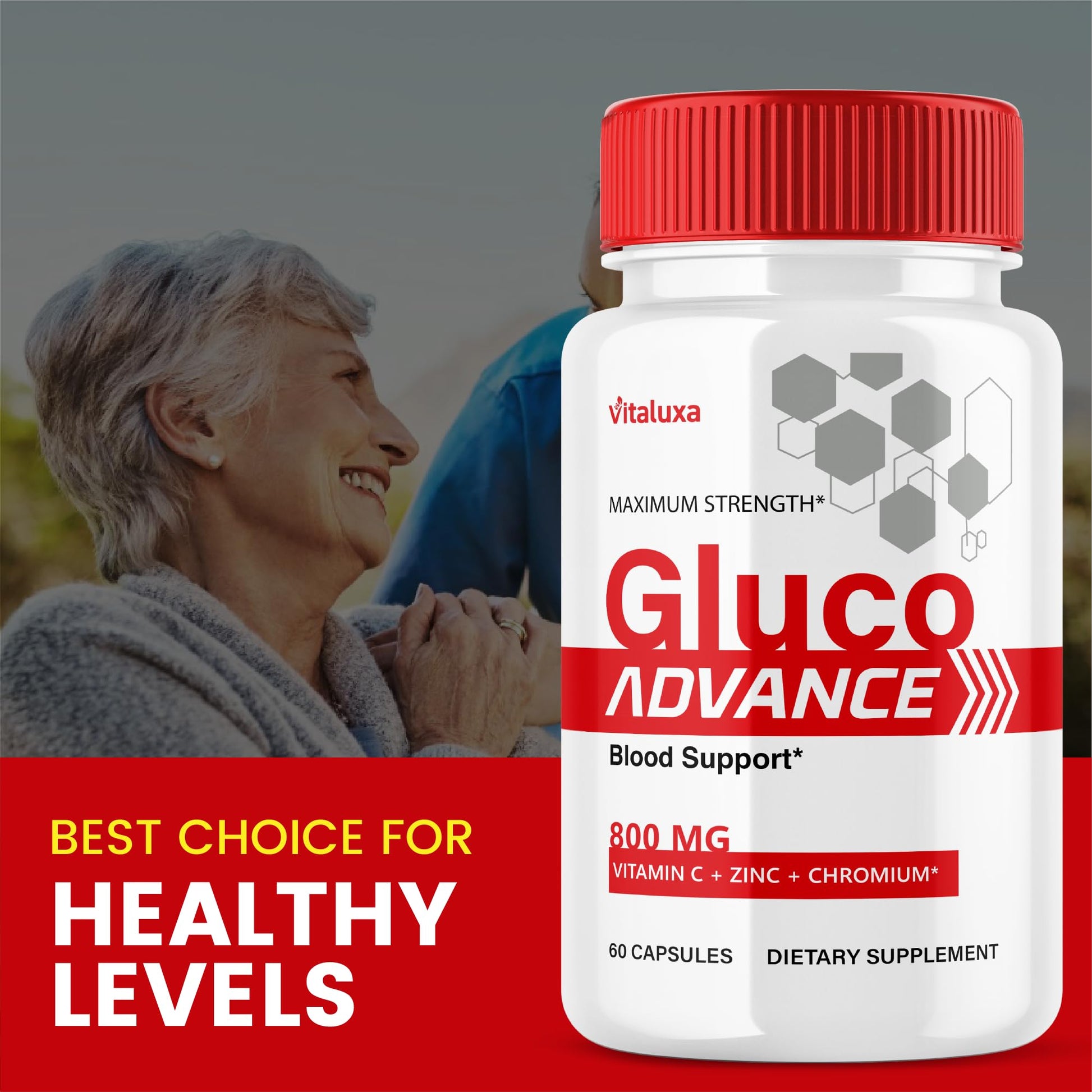 Gluco Advance Capsules, Gluco Advanced Blood Support Supplement GlucoAdvance Pills for Joints, GlucoseAdvance Premium Blend Flow Balance All Natural Formula Overall Health Wellness (60 Capsules) VitaluxaBuy Supplements Australia