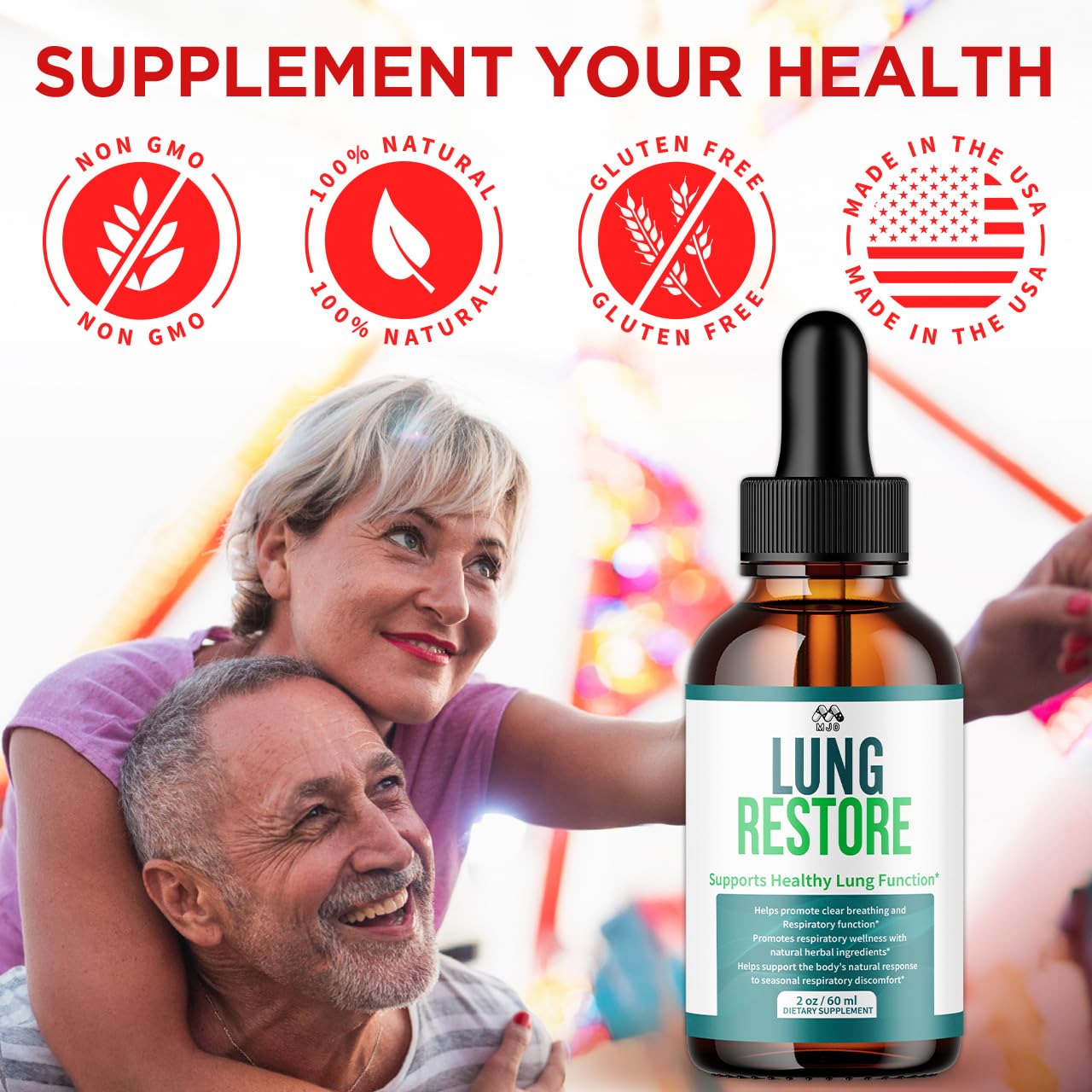 Lung Restore Drops, Official LungRestore Liquid Supplement Drops with All Natural Ingredients, Lung Restore Advanced Lungs Wellness Support Formula with Premium Vitamins for Women & Men (30 Servings) MJOBuy Supplements Australia