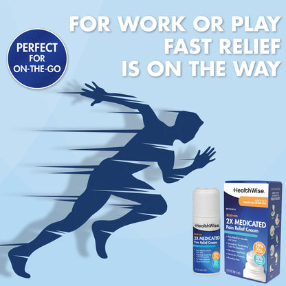 HealthWise 2X Medicated Roll-On | 10% Menthol + 20% Methyl Salicylate | Pain Relief Cream | 3 oz. 88.5 mL | Quick-Dry Formula | Immediate Penetrating Action | Topical Analgesic HealthWiseBuy Supplements Australia