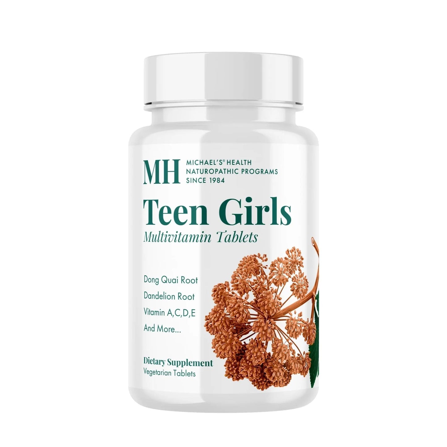 Michael's Health Naturopathic Programs Teen Girls Multivitamin - 60 Vegetarian Tablets - with B Complex Vitamins & Female Herbal Blend MICHAEL'S