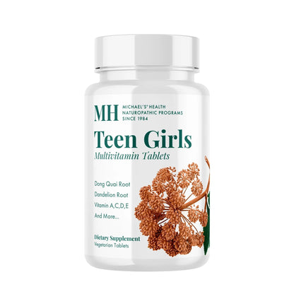 Michael's Health Naturopathic Programs Teen Girls Multivitamin - 60 Vegetarian Tablets - with B Complex Vitamins & Female Herbal Blend MICHAEL'S
