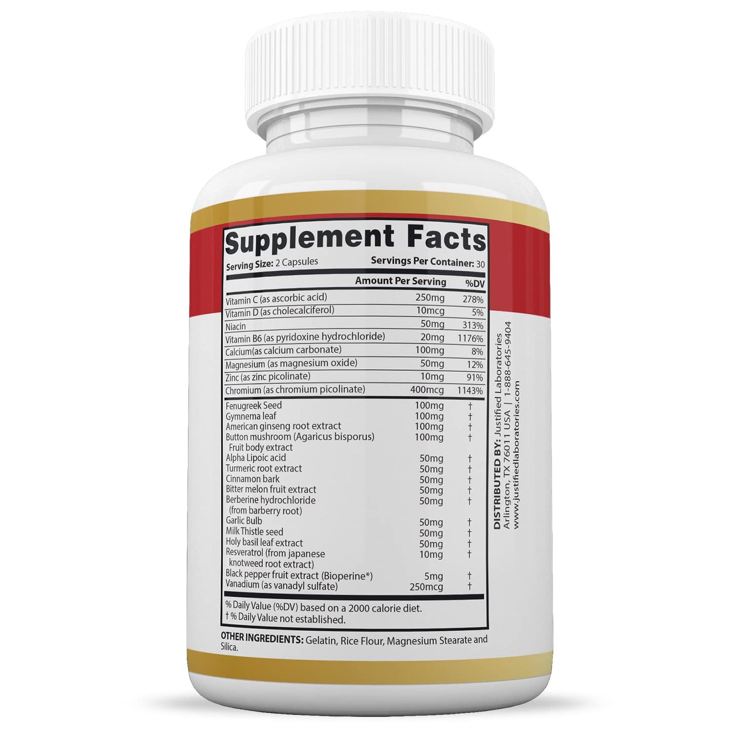 Justified Laboratories (2 Pack Blood Balance Max 1295MG Formula Supplement Pills 120 Capsules Justified LaboratoriesBuy Supplements Australia