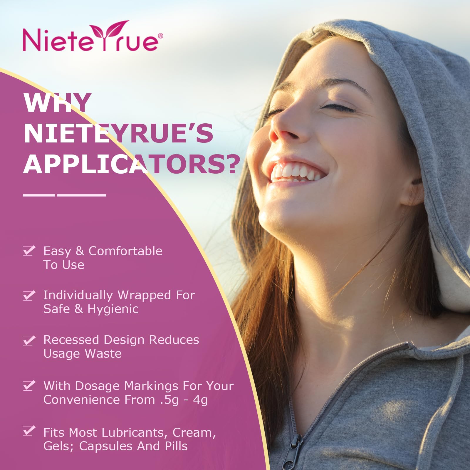 Nieteyrue Plastic Vaginial Cream Applicators (60 Packs) 2024 New Dosage Markings Individually NieteyrueBuy Supplements Australia