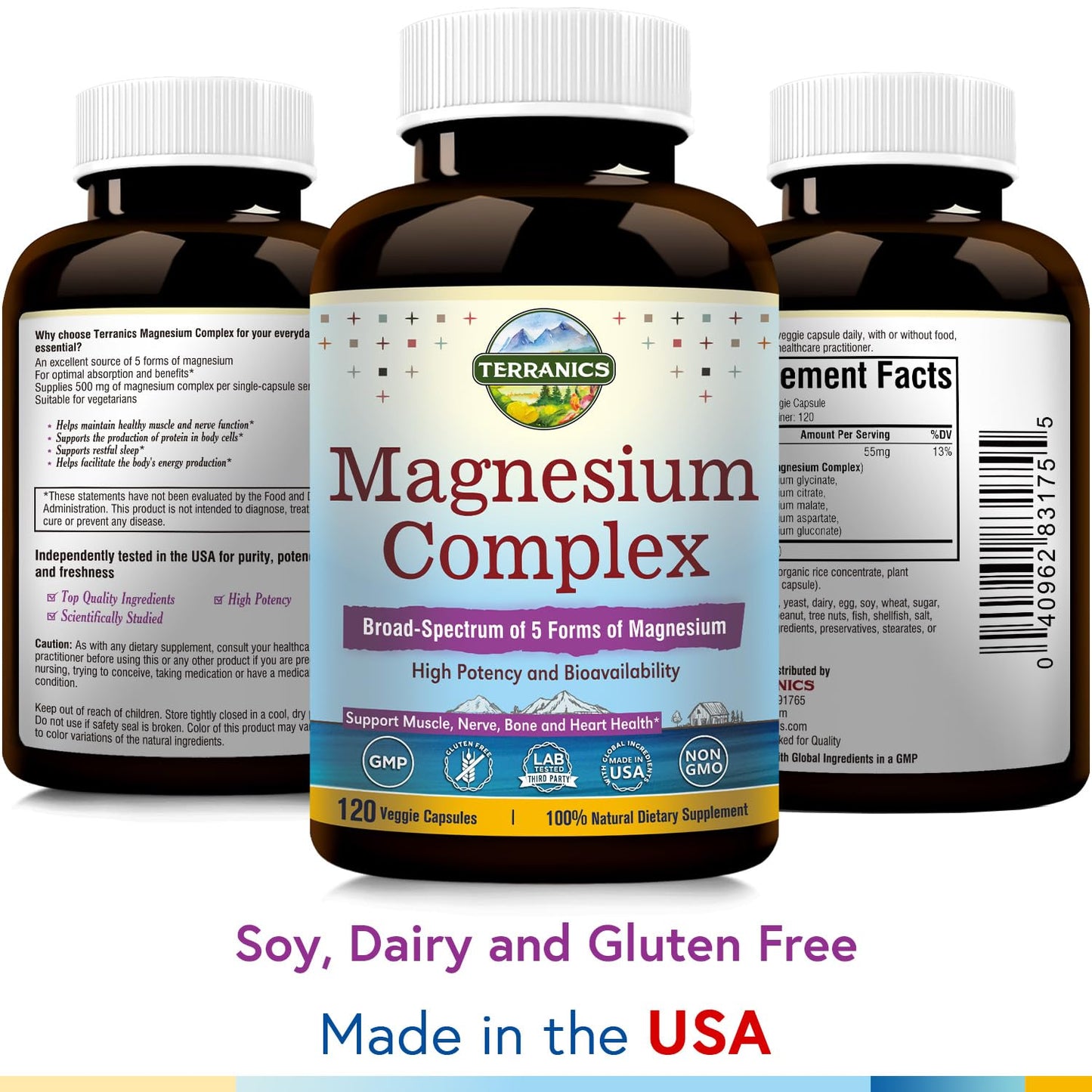 Terranics Magnesium Complex, Total 240 Capsules, Max Absorption, Glycinate, Citrate TerranicsBuy Supplements Australia