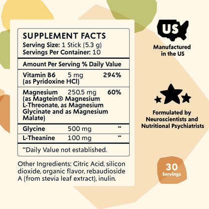 PYM Mood Magnesium Powder Packets (10-Servings) Magnesium Glycinate, L-Threonate & Malate Powder | Aid & Mood Support Supplement for Stress PYM HealthBuy Supplements Australia