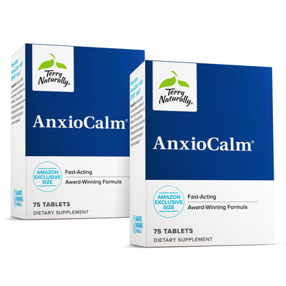 Terry Naturally AnxioCalm - Calming Support Supplement - Supports Against Occasional Tension & Aids Calm Feelings with Narrow-Leaved Coneflower - Non-Drowsy Supplement - 75 Tablets Terry NaturallyBuy Supplements Australia