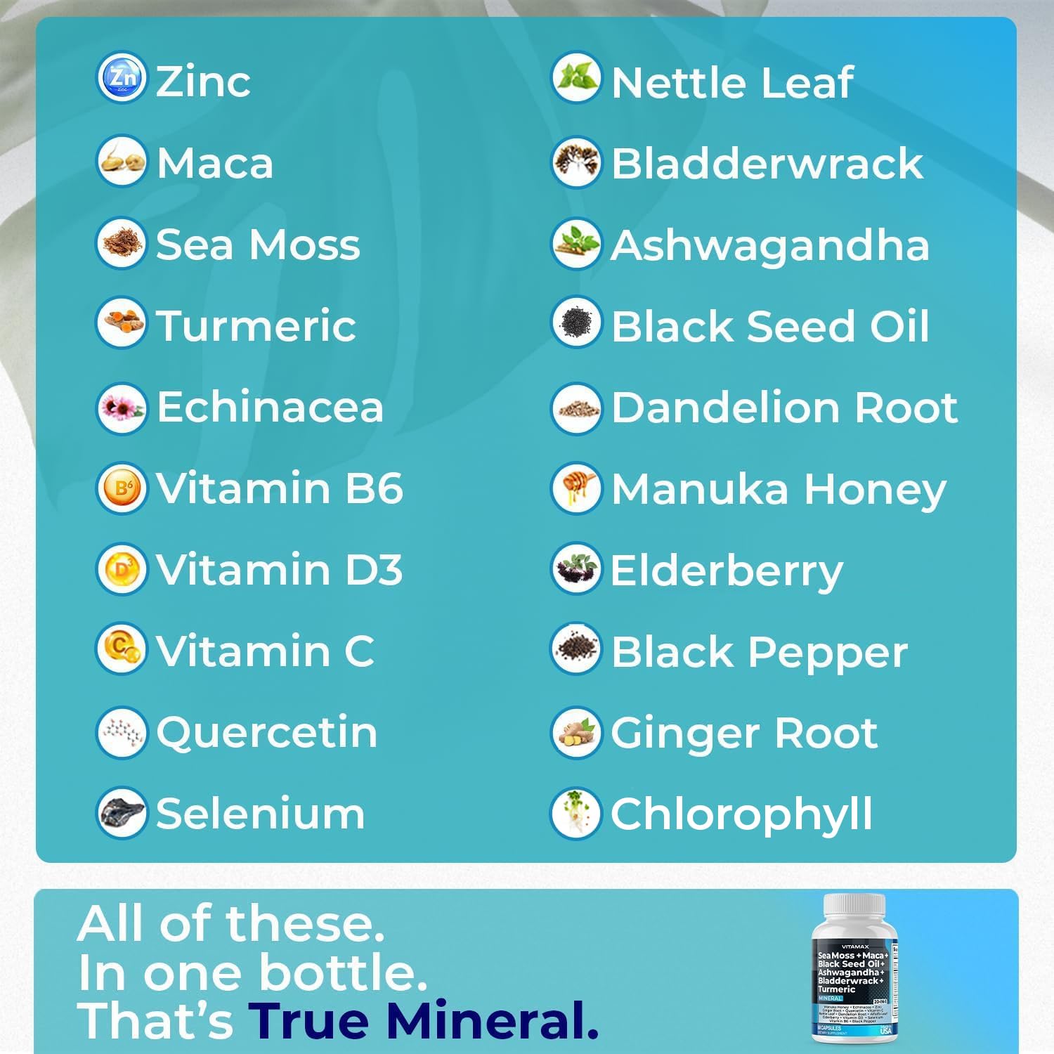 Sea Moss, Maca, Black Seed Oil, Ashwagandha, Bladderwrack, Turmeric VitamaxBuy Supplements Australia