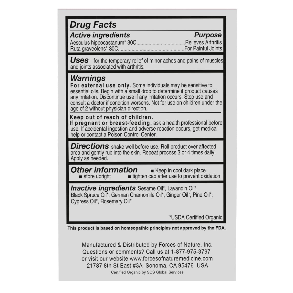 Forces of Nature -Natural, Organic Joint Pain Relief (4ml) Non GMO, No Harmful Chemicals -Alleviate Stiffness, Inflammation from Arthritis, Rheumatoid and Osteoarthritis, Increase Circulation Forces of NatureBuy Supplements Australia