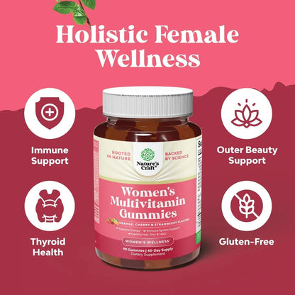 Bundle of Daily Mens Multivitamins Gummies with Zinc and Biotin for Energy and Immunity and Daily Multivitamin for Women Gummies - Gummy Vitamins for Health and Wellness Natures CraftBuy Supplements Australia