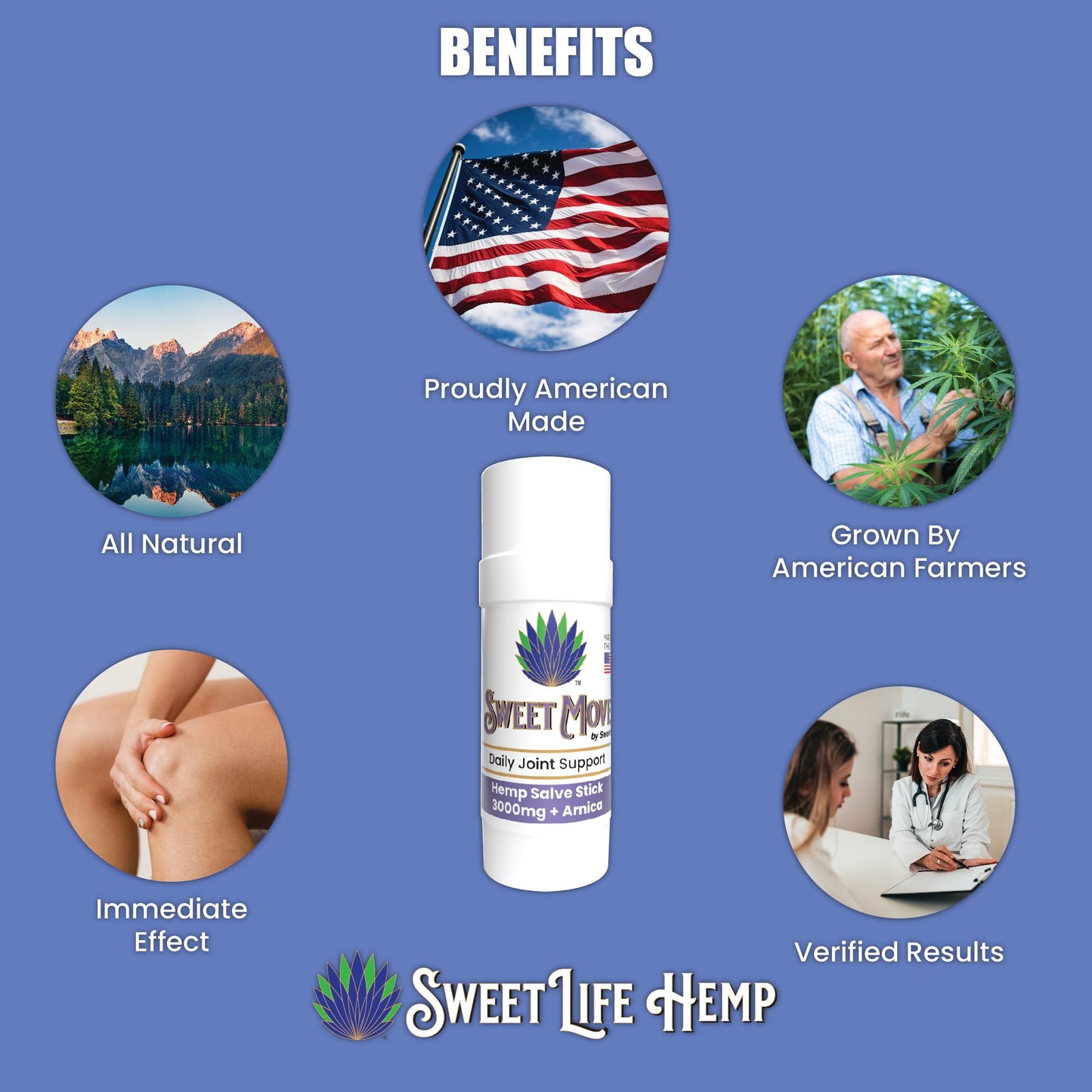 Sweet Life | Hemp Salve Stick | 3000mg | Organic Botanical Balm | Twist-Up Applicator | Small Business | Muscle & Joint Comfort Sweet LifeBuy Supplements Australia