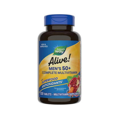 Nature’s Way Alive! Men’s 50+ Complete Multivitamin, Supports Multiple Body Systems*, Supports Cellular Energy Nature's WayBuy Supplements Australia
