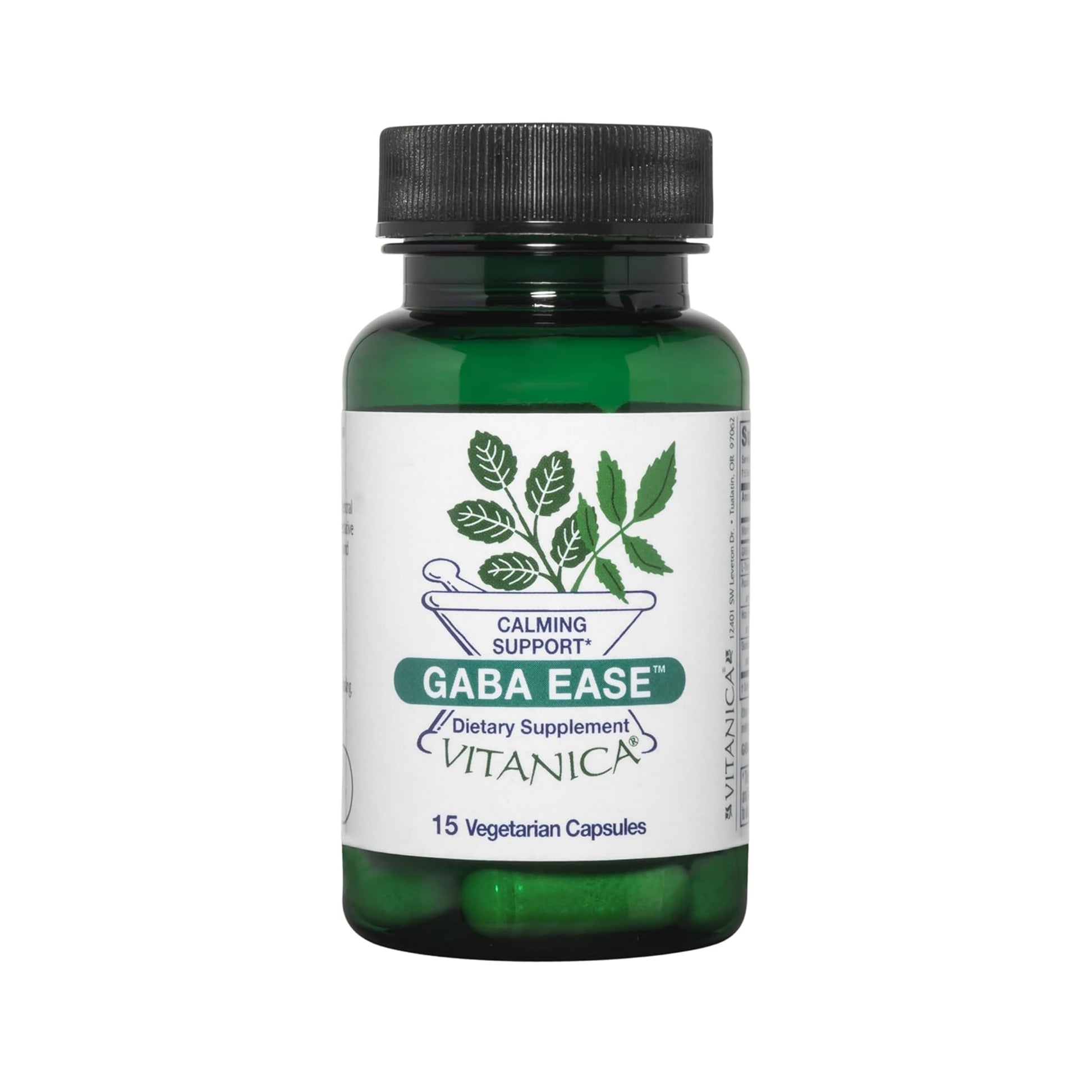 Vitanica GABA Ease - Relaxation Support Supplement with L-Theanine, GABA, & Vitamin B6 - Nervous System Support with Skullcap- Calm Support with Hops & Passion Flower - Vegan, Travel Size -15 Capsules VitanicaBuy Supplements Australia