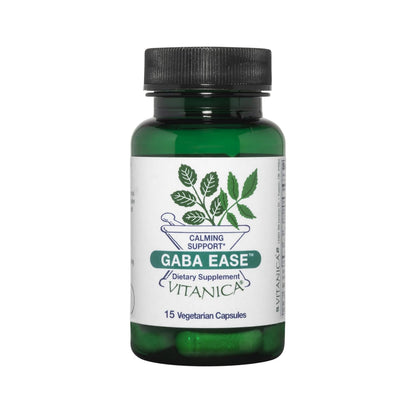 Vitanica GABA Ease - Relaxation Support Supplement with L-Theanine, GABA, & Vitamin B6 - Nervous System Support with Skullcap- Calm Support with Hops & Passion Flower - Vegan, Travel Size -15 Capsules VitanicaBuy Supplements Australia