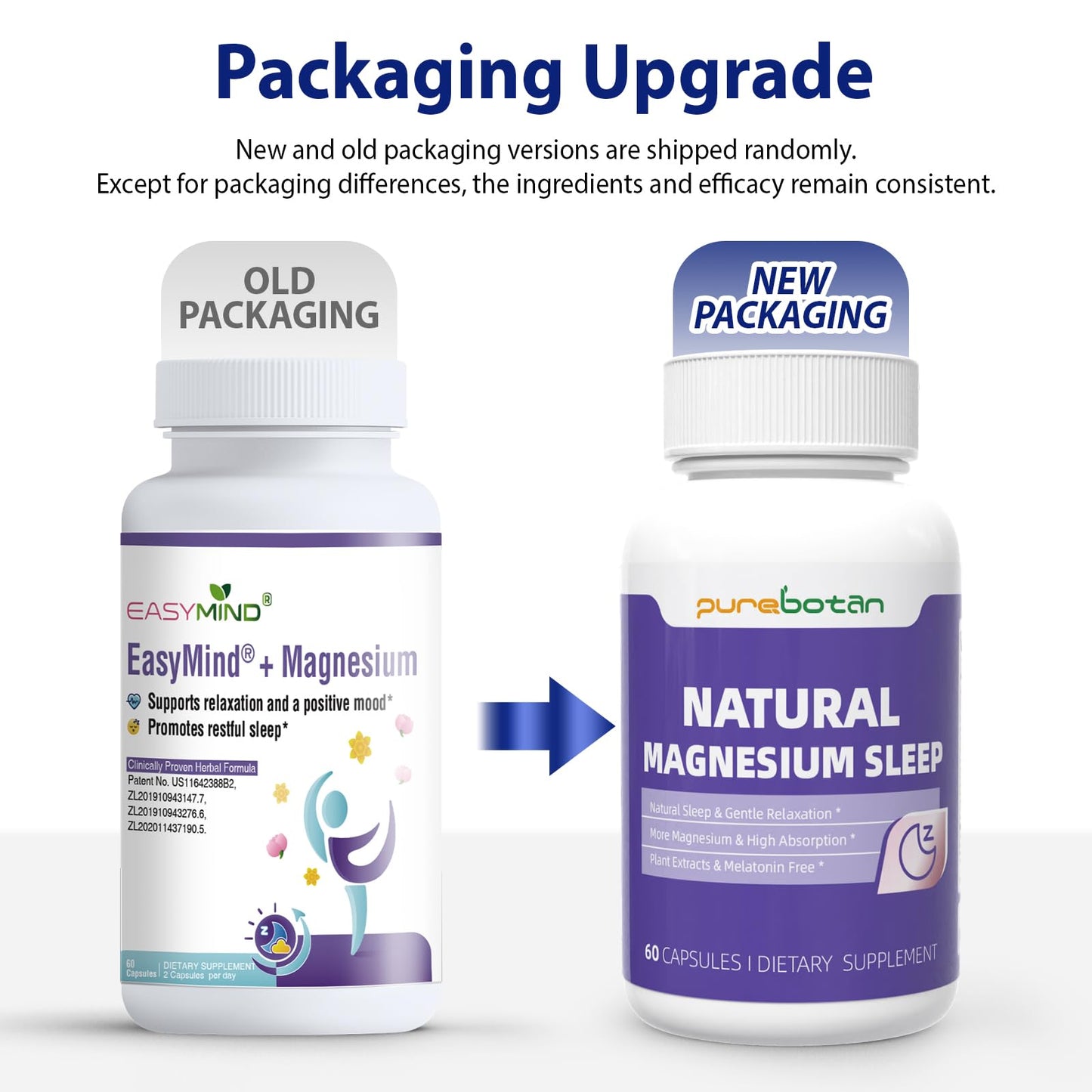 PureBotan Magnesium Oxide and Glycinate Extra Strength, Natural Sleep Aid Supplement EasyMind, High Absorption, Restful Sleep & Relaxation, Cortisol Lower, Natural-Gentle, Melatonin Free, 60 Capsules PureBotanBuy Supplements Australia
