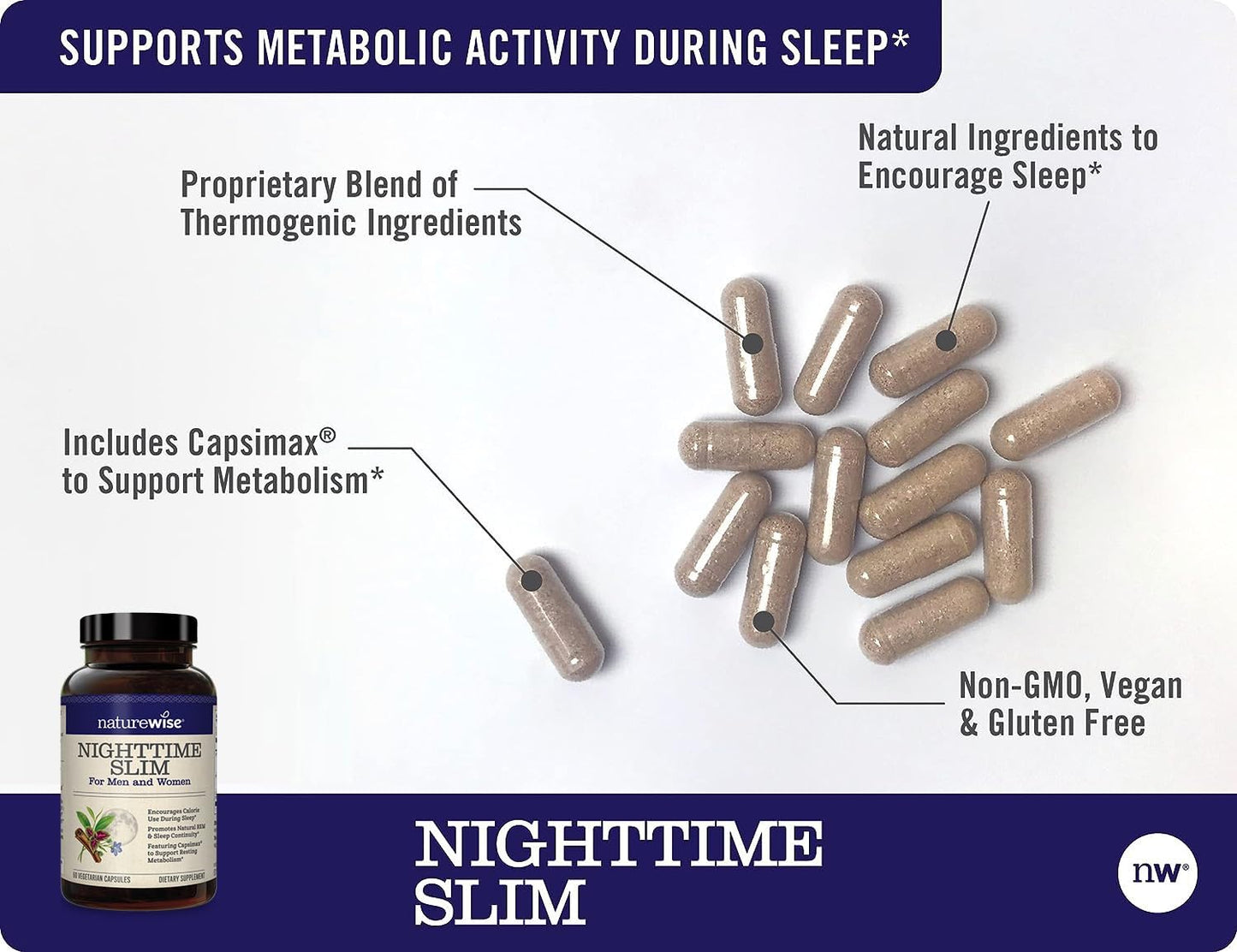 NatureWise Nighttime Slim with Capsimax - Natural Thermogenic Green Coffee Bean & Forskolin NatureWiseBuy Supplements Australia