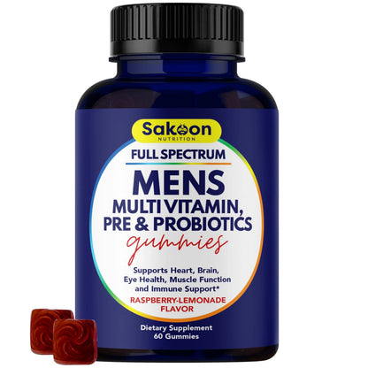 Sakoon nutrition Men's Multivitamin Gummies with Probiotics and Prebiotics, Adult Multivitamin A, C, D, E, B & More Sakoon nutrition