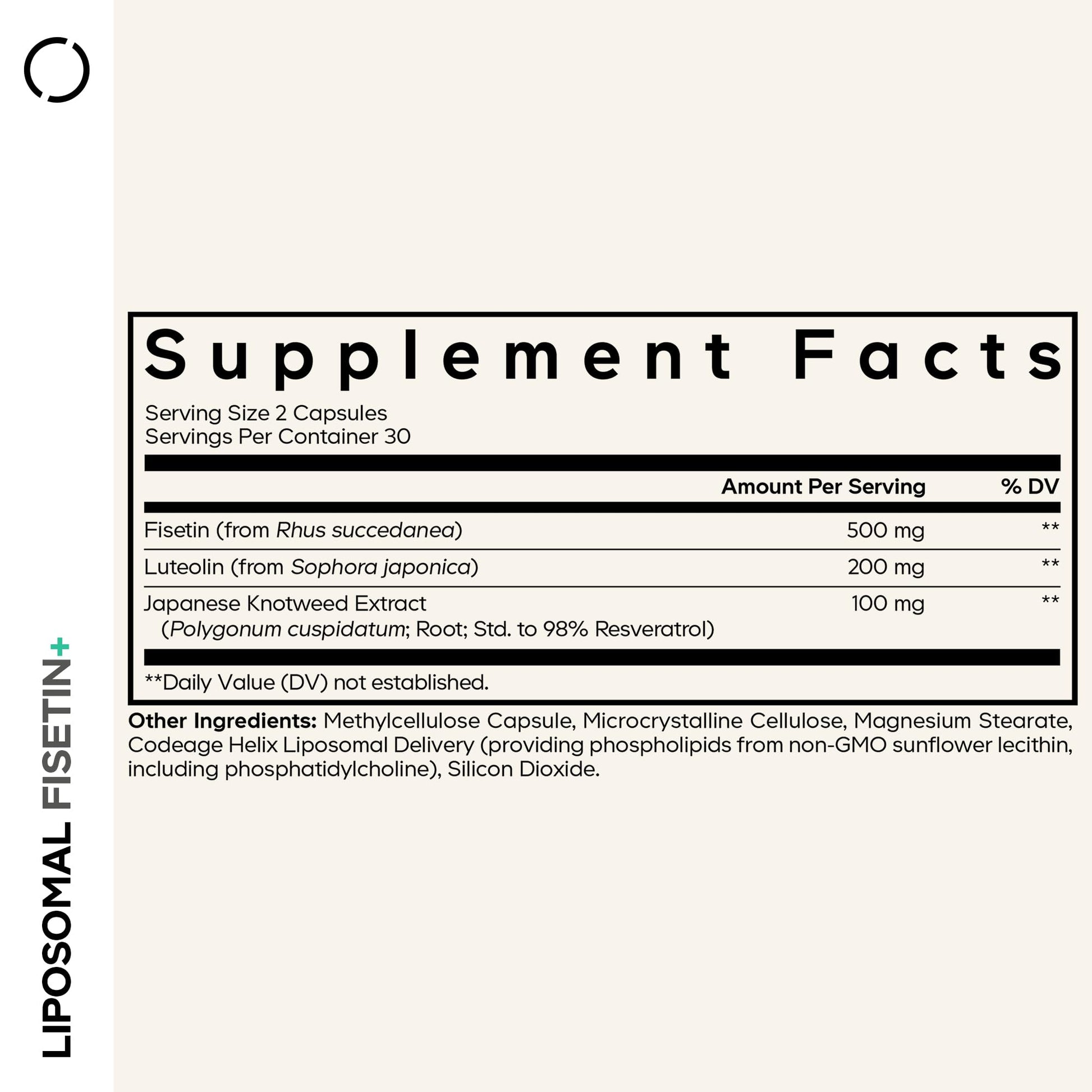 Codeage Liposomal Fisetin Supplement - Fisetin 500 mg - Resveratrol from Japanese Knotweed Extract Polyphenol, Luteolin Sophora Japonica Flavonoid, Liposomal Delivery - Vegan, Non-GMO - 60 Capsules CodeageBuy Supplements Australia