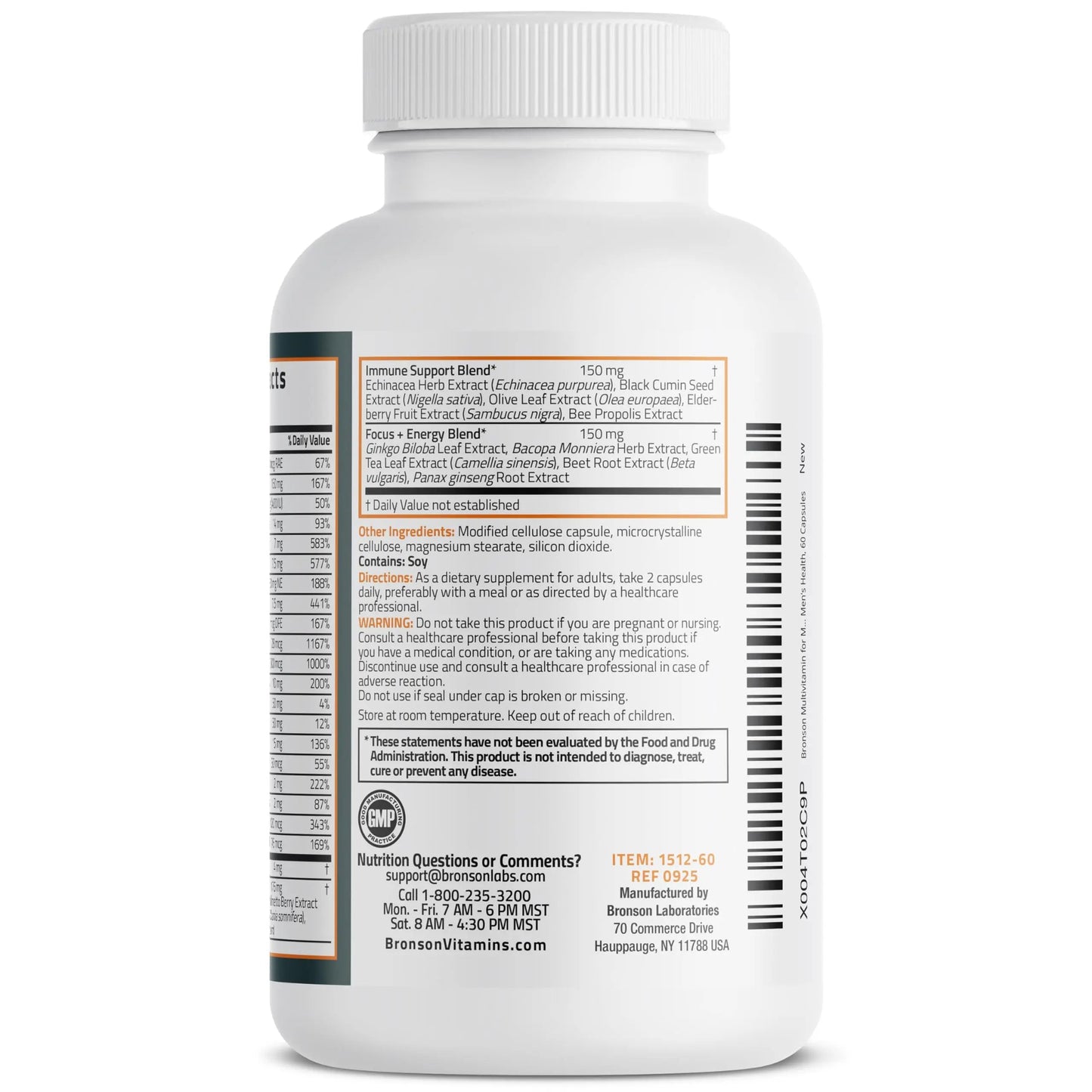 Bronson Multivitamin for Men All-in-One Daily Coverage Formula Key Vitamins, Minerals & Herbs to Support Men's Health, 60 Capsules BronsonBuy Supplements Australia