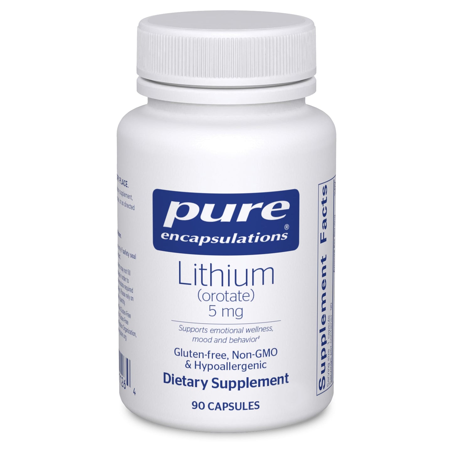 Pure Encapsulations Lithium Orotate 5 mg - Brain Support Supplement - with N-Acetyl-L-Cysteine (NAC) for Memory & Brain Behavior*