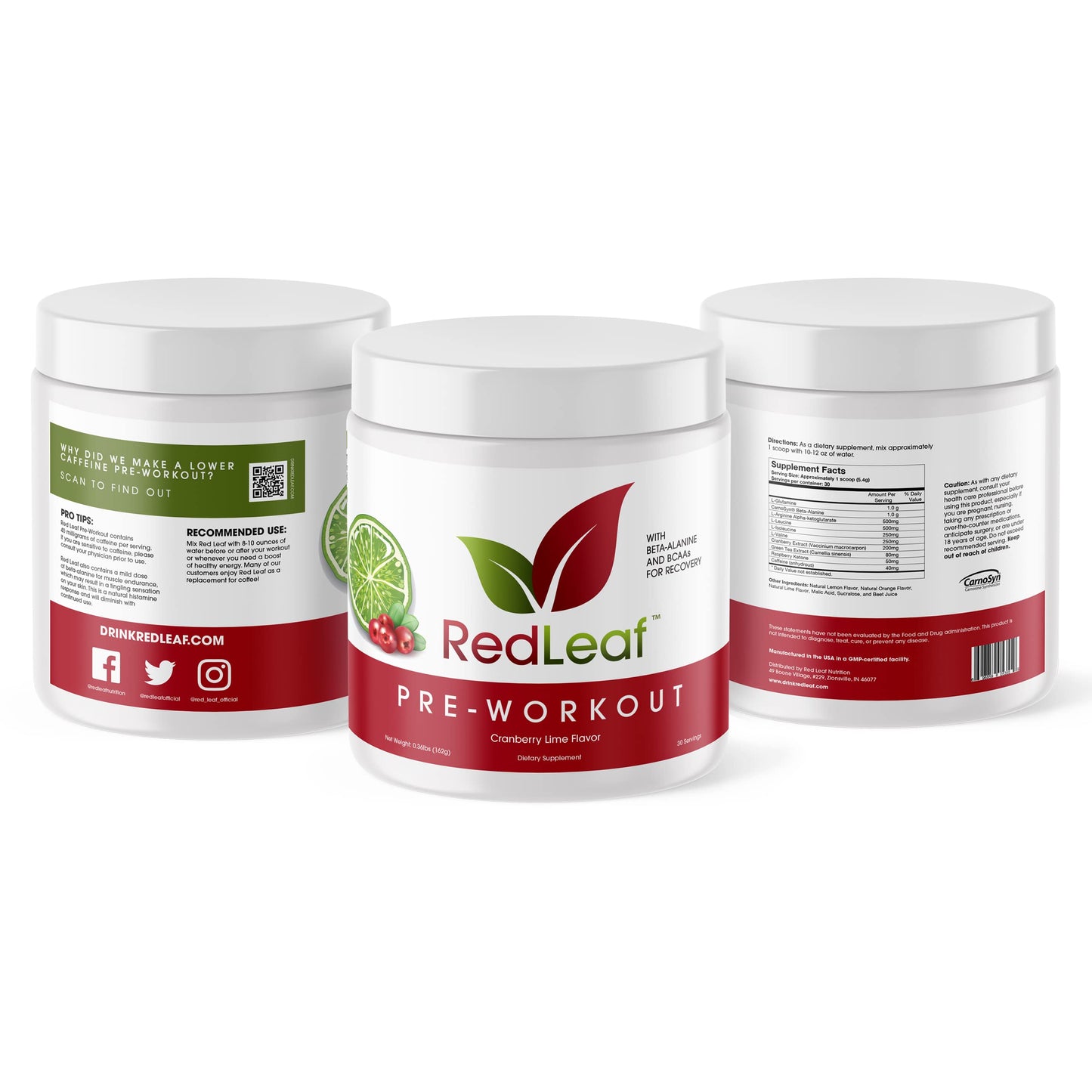 Red Leaf Pre Workout Energizer Powder, BCAA's, Beta-Alanine, Amino Acids and Green Tea Red LeafBuy Supplements Australia