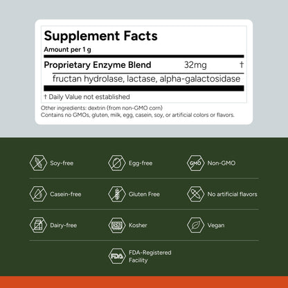 FODZYME® On-The-Go Digestive Enzymes for Gut Health, Relief for Bloating, Gas, Constipation, Diarrhea,
