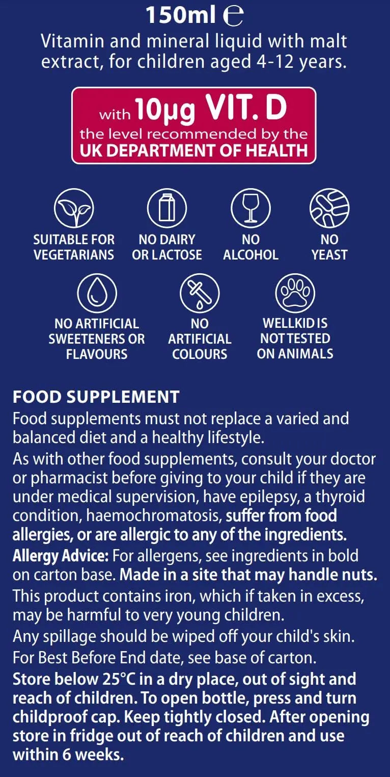 Wellkid by Vitabiotics Multi-Vitamin Liquid 150ml Wellkid